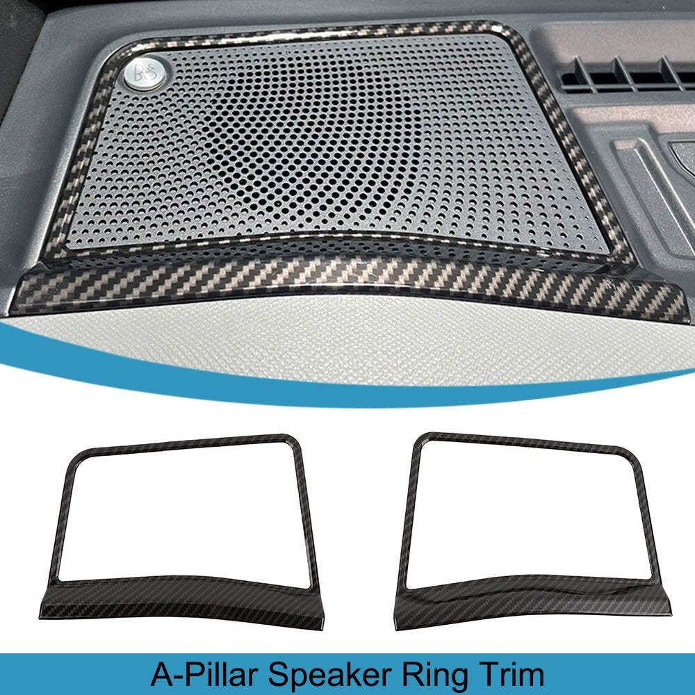 Carbon Fiber Front A-Pillar Speaker Audio Cover Trim for Ford Bronco 2021-2024