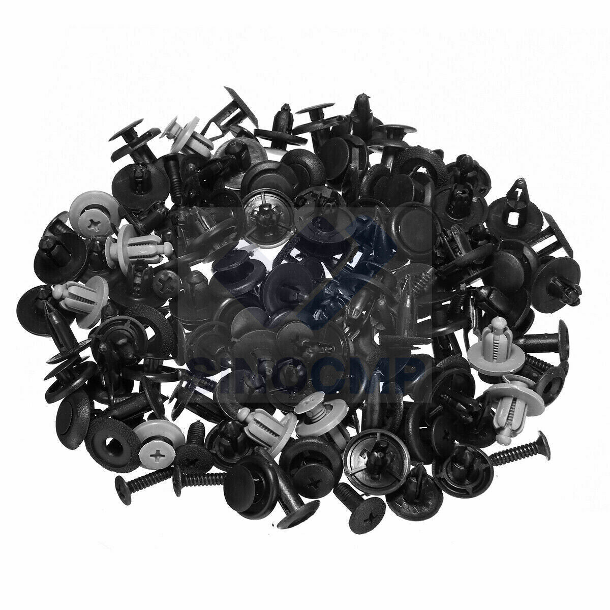 100 Plastic Fastener Clips Car Bumper Fender Auto Trunk Screw Rivets Set
