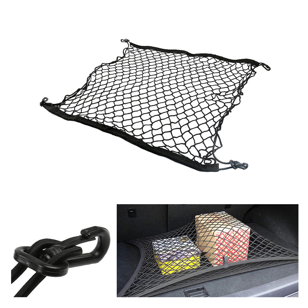 Black Net Mesh Storage Organizer Bag Pocket Cage For Universal Car Trunk Cargo Q