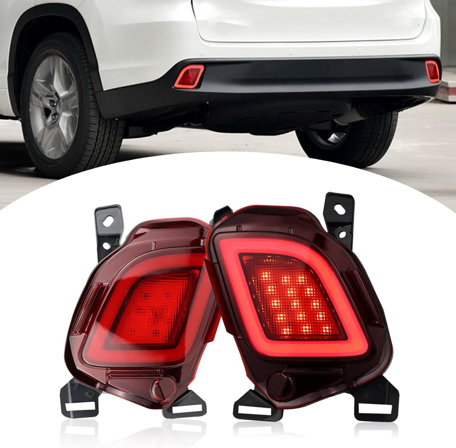 For Highlander 2014 2015-2019 LED Rear Light Bumper Lamp Reflector Brake n