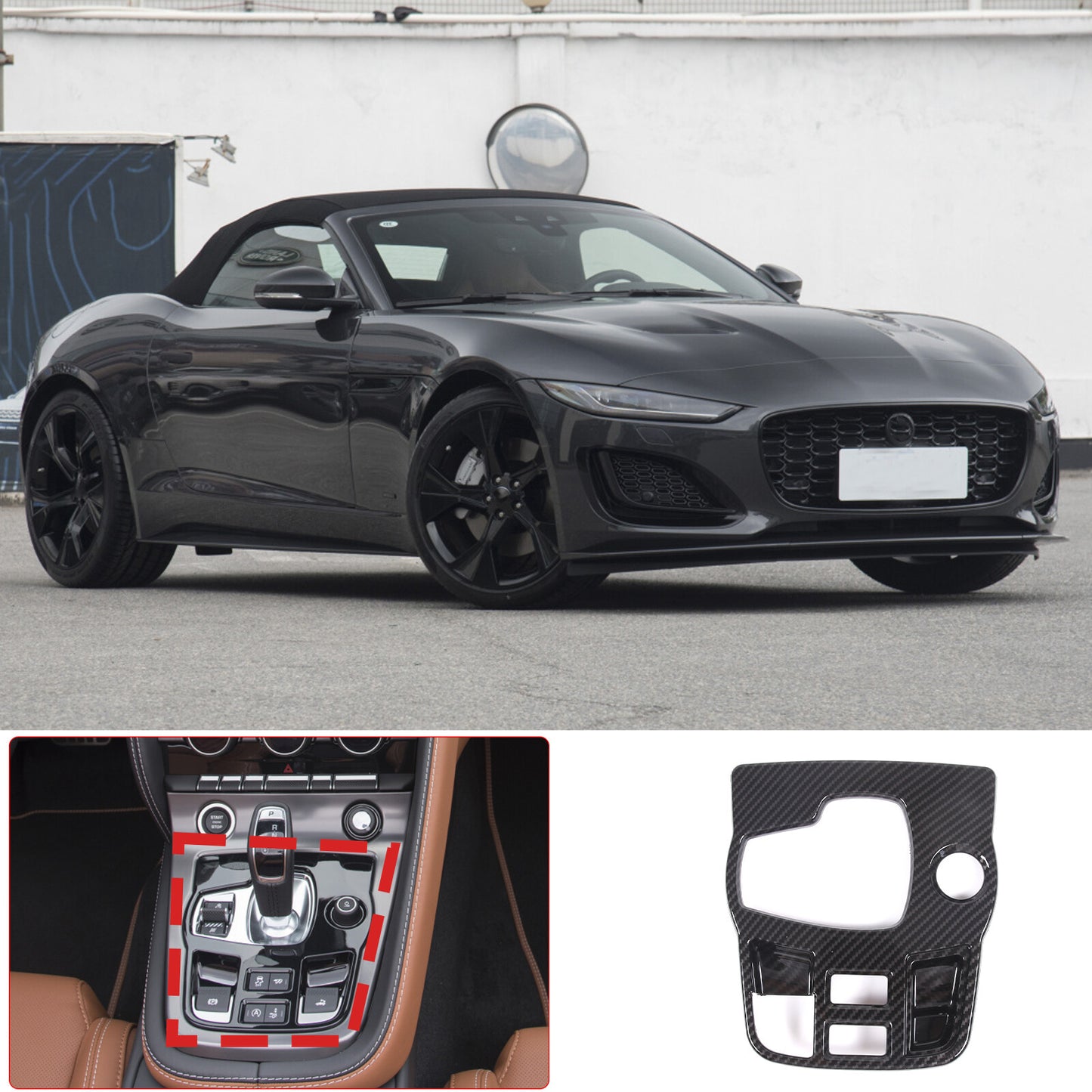 ABS Red Center Center Cupholder Panel Trim Cover for Corvette C7 2014-2019- v