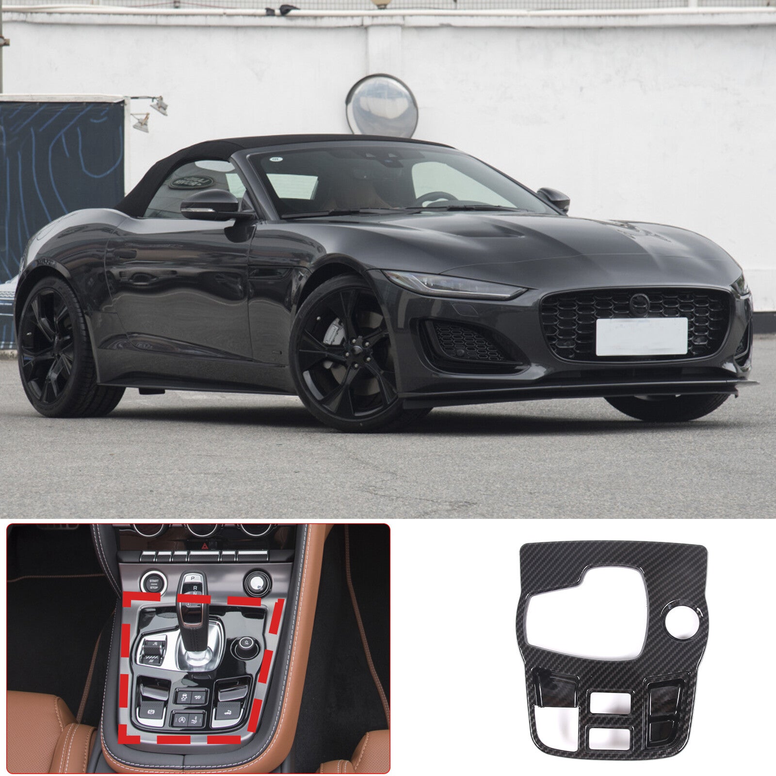 ABS Red Center Center Cupholder Panel Trim Cover for Corvette C7 2014-2019- v