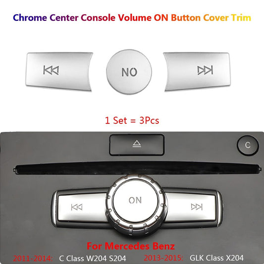 3x for Mercedes-Benz C GLK W204 X204 Car Center Console Volume Switch Cover Trim
