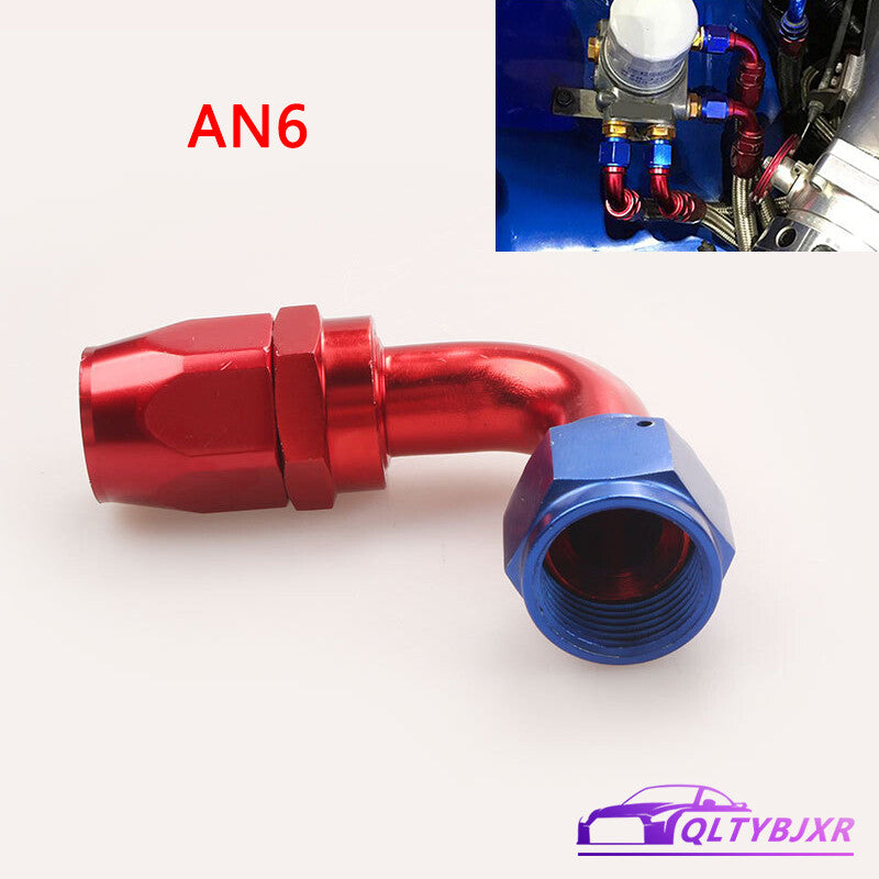 1Pc 90¡ã 90Degree Swivel Hose Line End Fitting Adapter AN6 6AN Fuel Oil Red