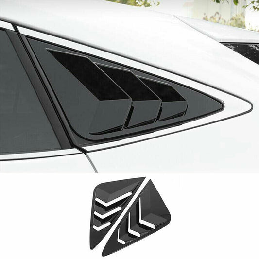 Glossy Black Rear Window Louver Shutter Vent Cover Trim for Toyota Venza 2021-23
