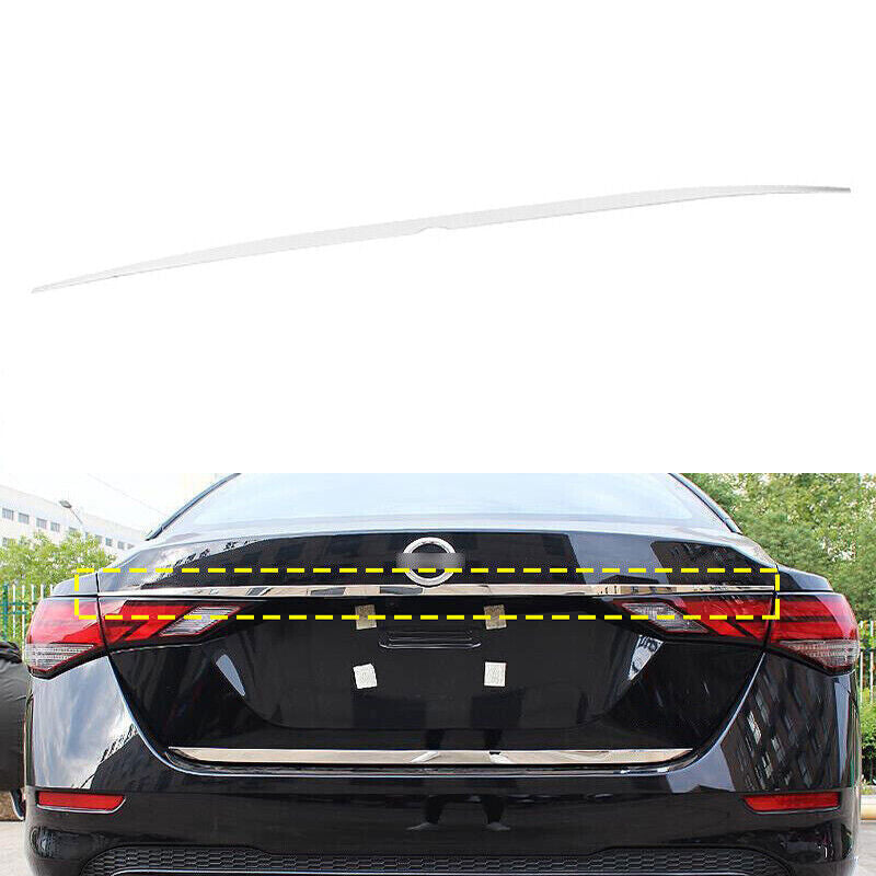 Chrome Steel Tail Door Trunk Lid Moulding Strip Trim for Nissan Sentra 2020-23