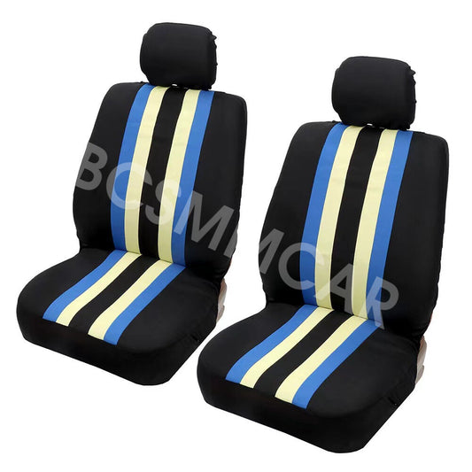 Front Car for Seat Covers Colorful Stripes Styling Chair Pad Mat W/Headrest Cover Q