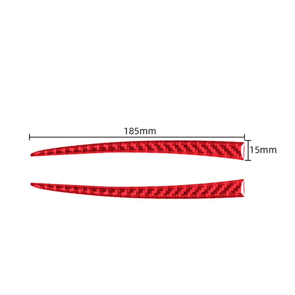 2Pcs Red Carbon Fiber Interior Rearview Mirror Cover Trim for Porsche Taycan