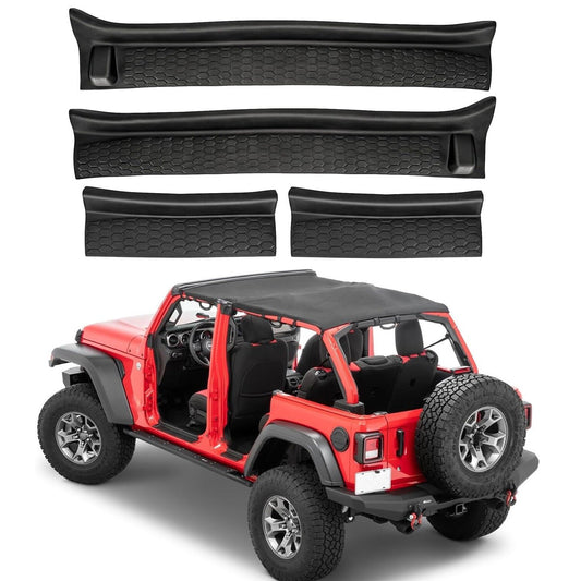 4pc Door Entry Sill Plate Guard Protector Kit for 2018-2024 for Jeep for Wrangler JL JLU