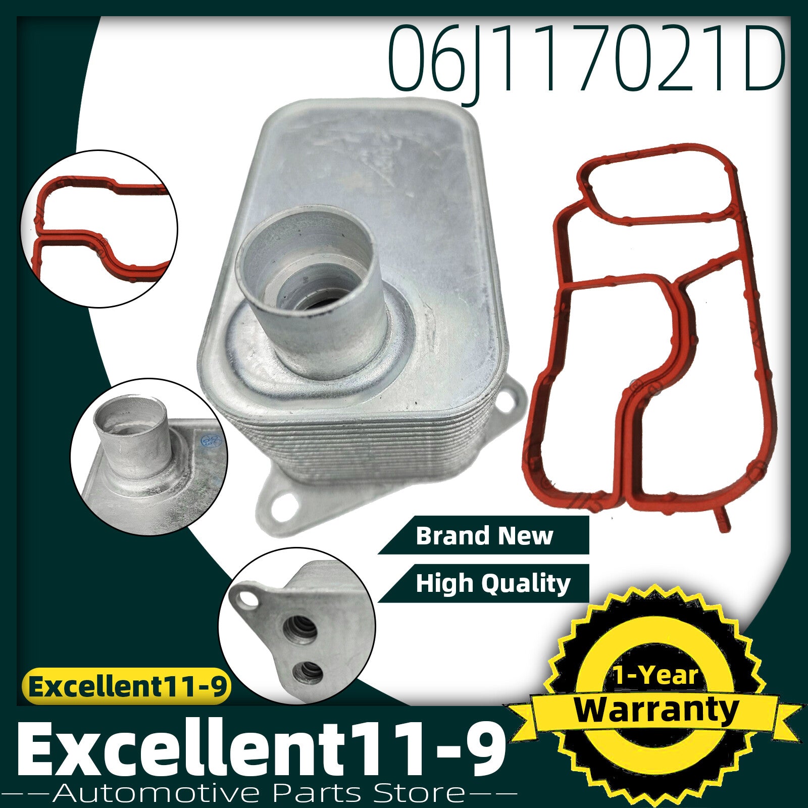 Engine oil cooler + gasket suitable for Golf , for Jetta , for Passat , for Audi A5, A6, Q5 #06J117021D- n