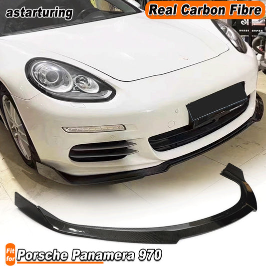 Fit for Porsche for Panamera 970 2014-2016 REAL CARBON Front Bumper Spoiler Chin Lip