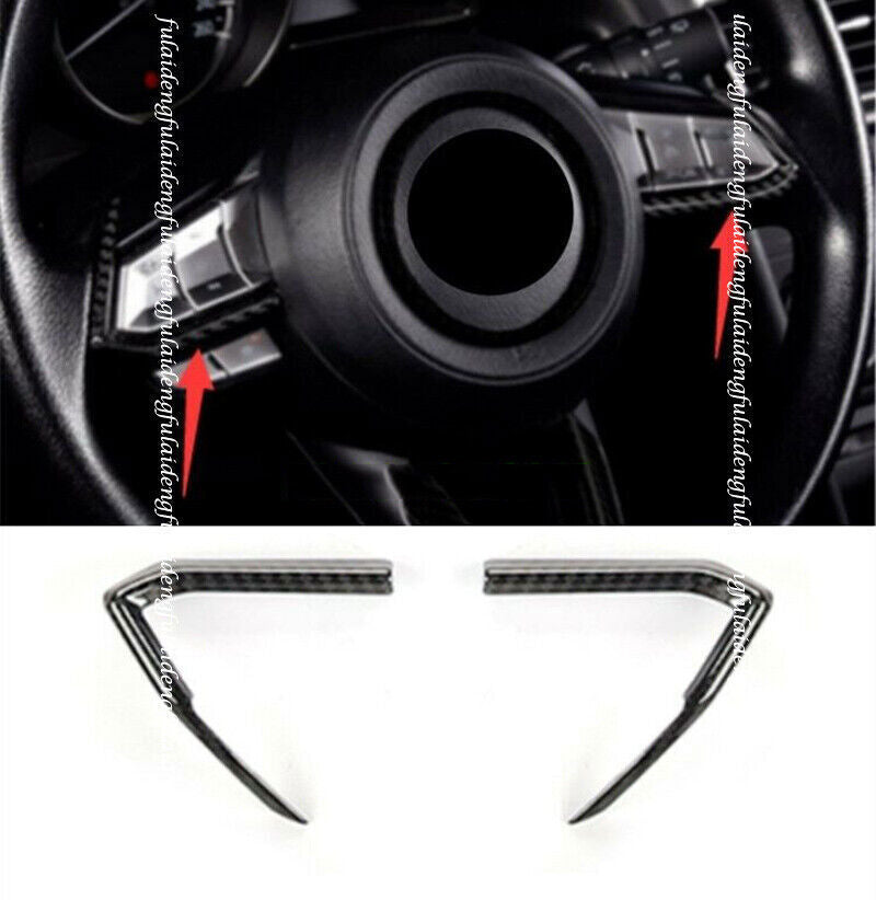 for Mazda 3 Axela 2017-2018 Carbon Fiber steering wheel button decor cover trim