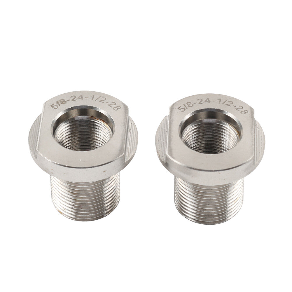 2 Pack Stainless Steel Silver Thread Convert Adapter Connector 1/2x28 to 5/8x24