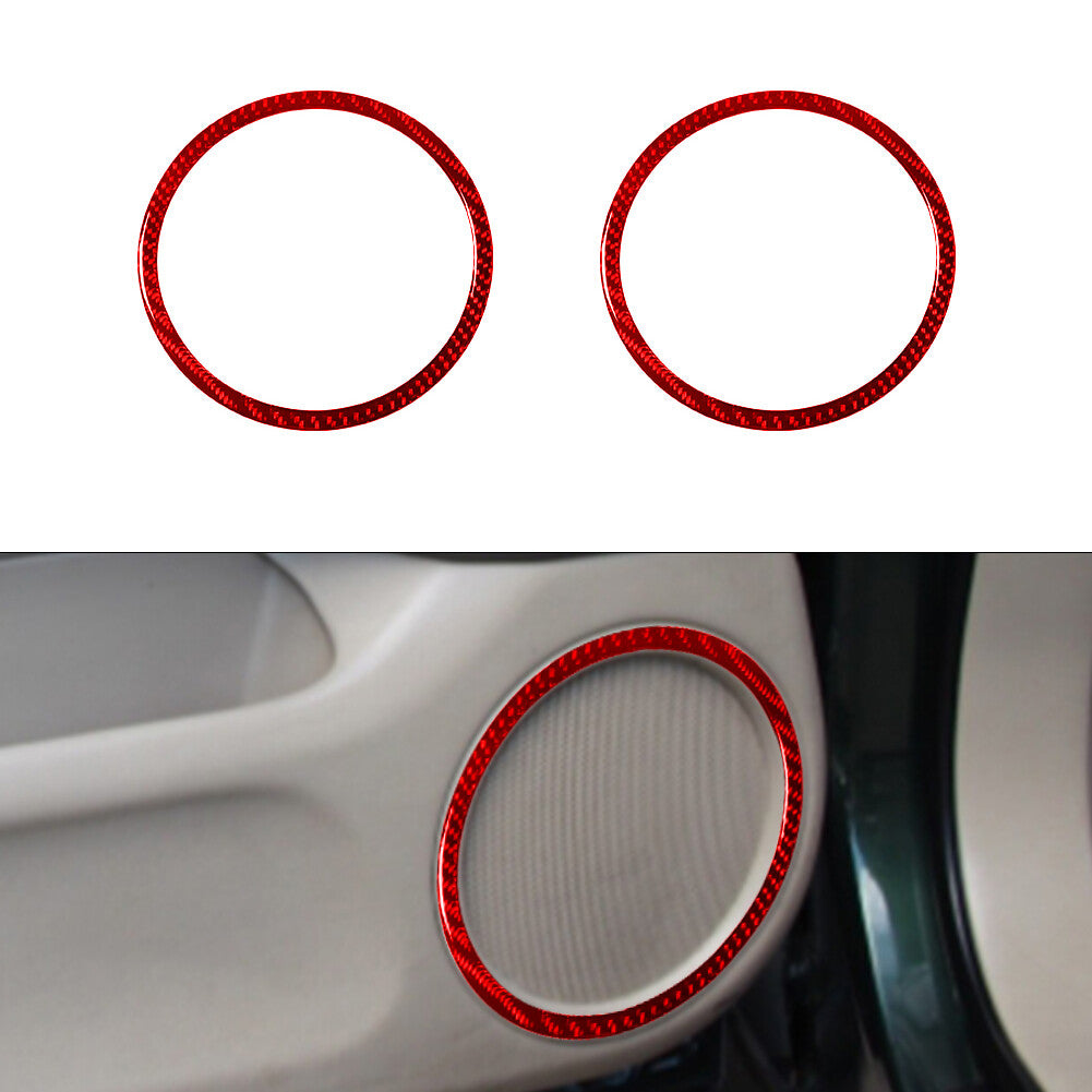 2Pcs Red Carbon Fiber Front Door Speaker Cover Trim for Lexus RX300 1998-2003