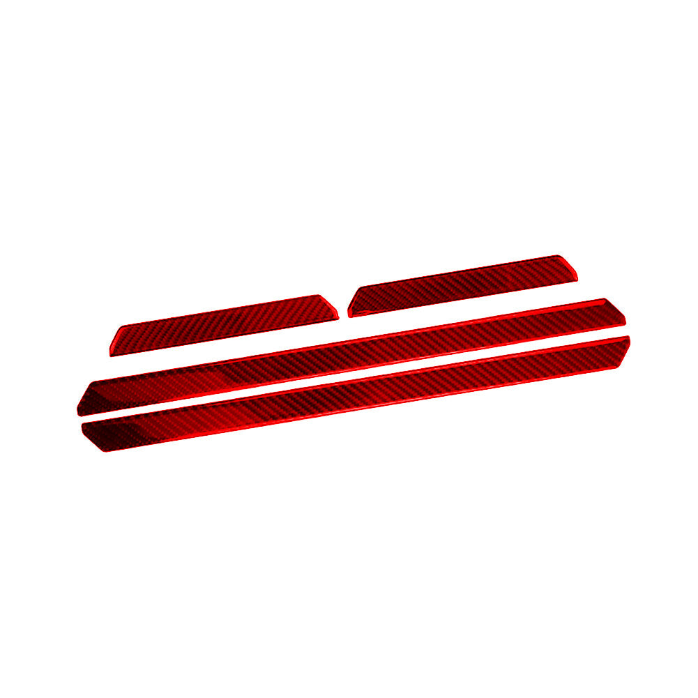 Red Carbon Fiber Door Sill Scuff Cover Scratch Protector for VW for Golf 8 MK8 GTI