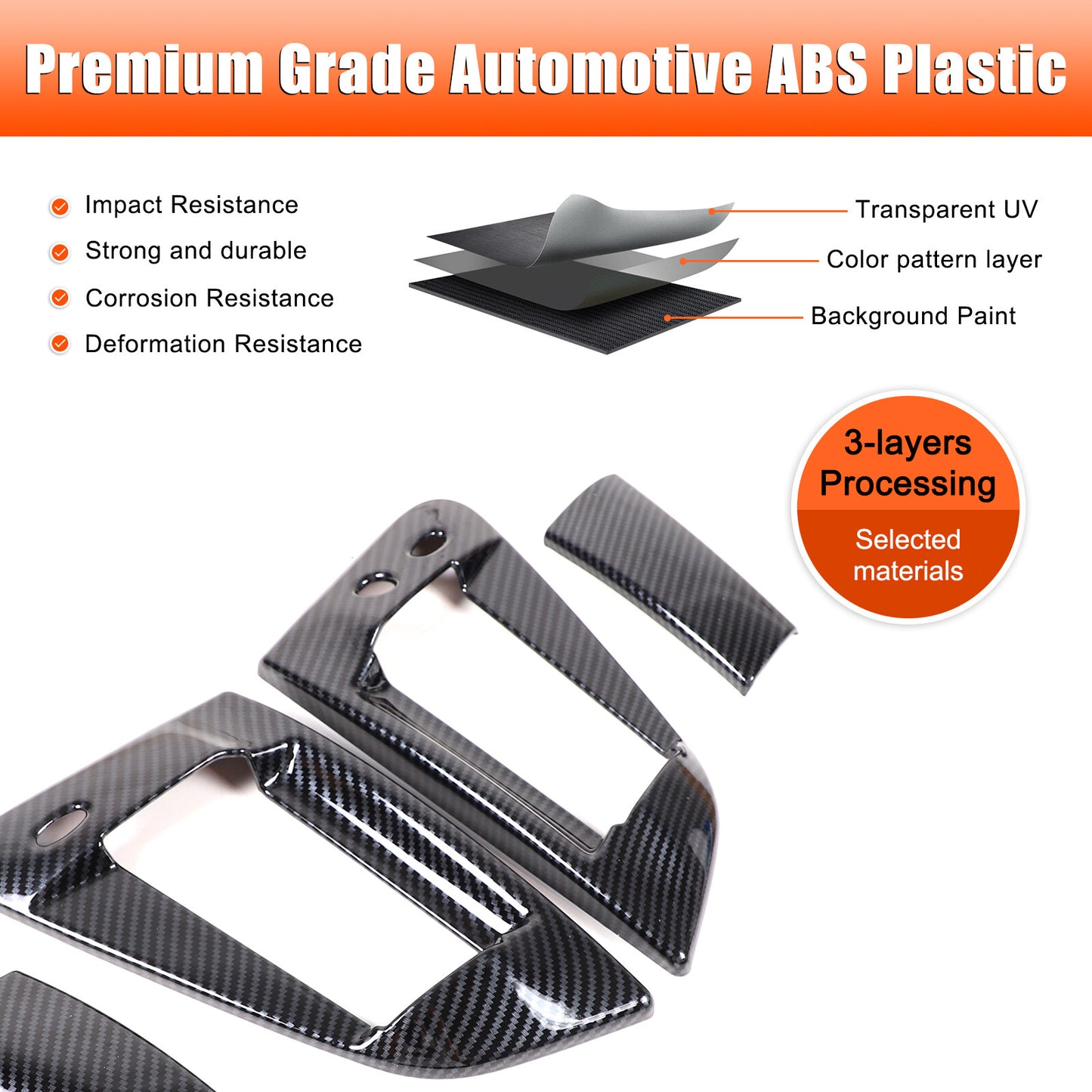 Red Carbon Fiber Center Console Gear Shift Knife Cover for Corvette C8 2020-2024- v