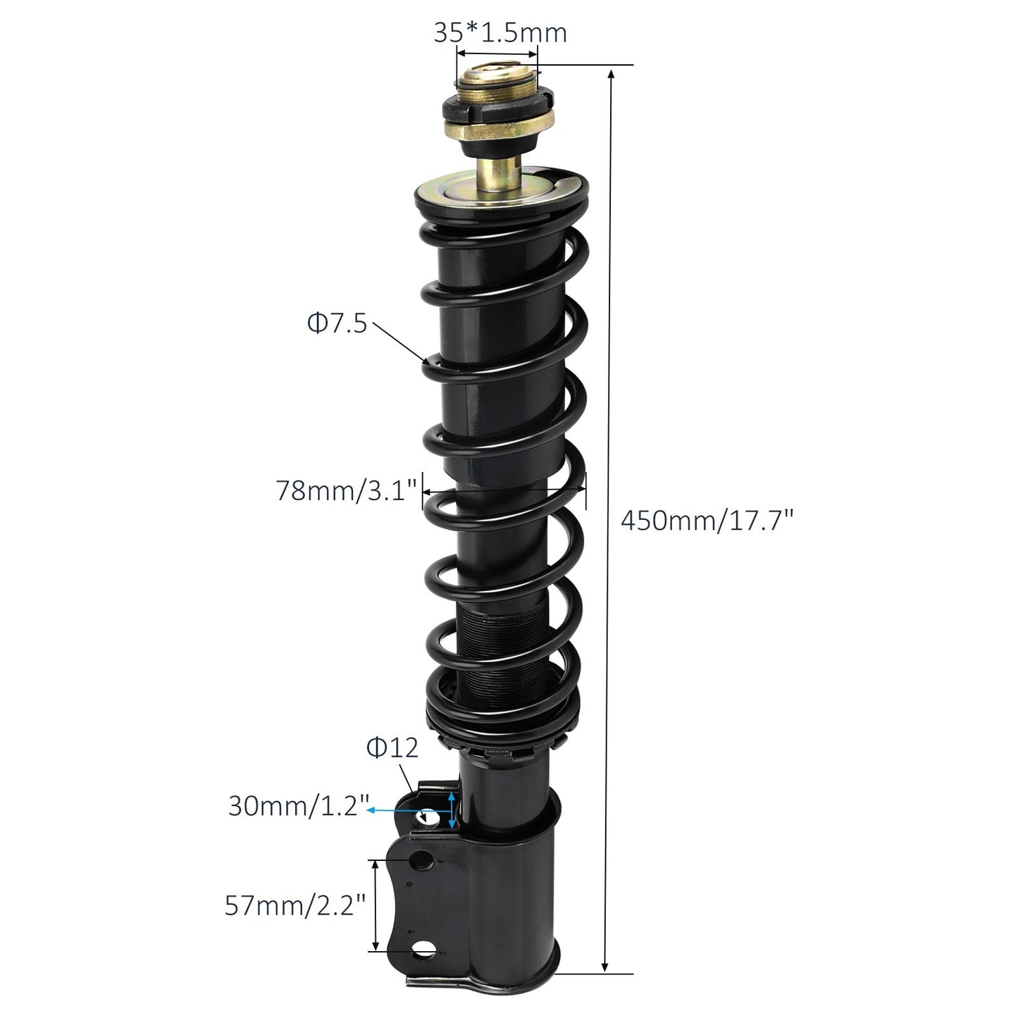 17.7-inch 450mm rear shock absorber, all-terrain vehicle, four-wheel drive, 150cc, 200cc, 250cc, 300cc