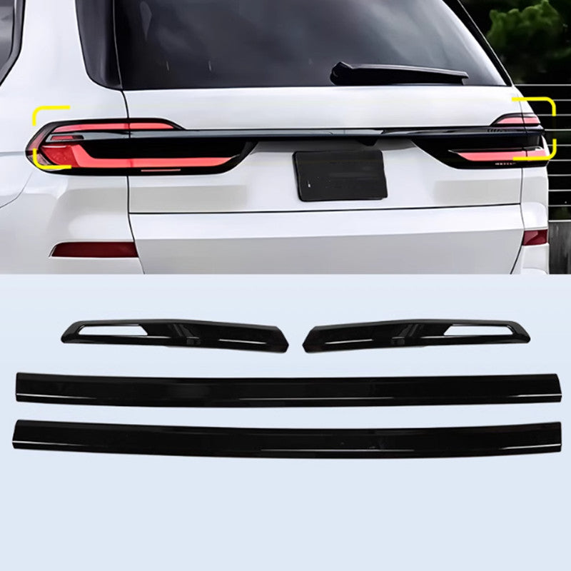 For X7 23-2024 2025 ABS Gloss Black Rear Trunk Tailgate Lid Cover Trim 4PCS n