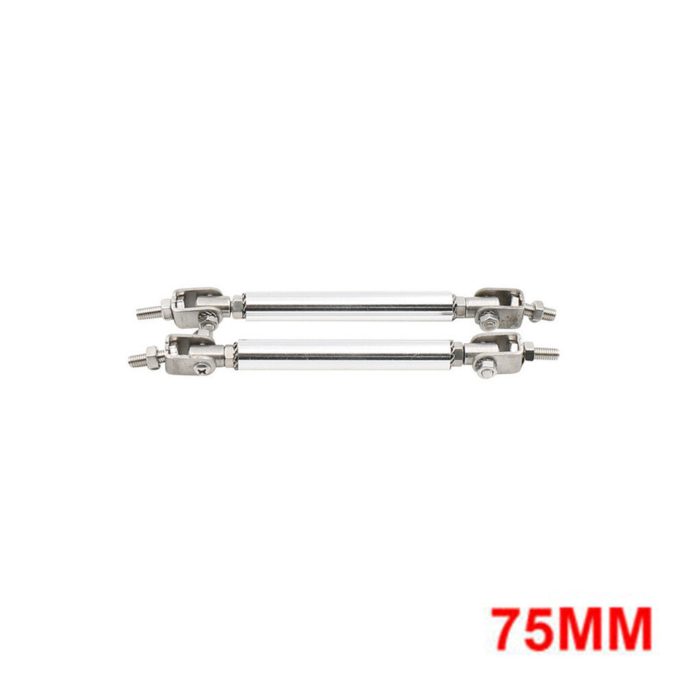Pair 75mm Adjustable Front Bumper Lip Splitter Strut Rod Tie Support Bar for BMW Q