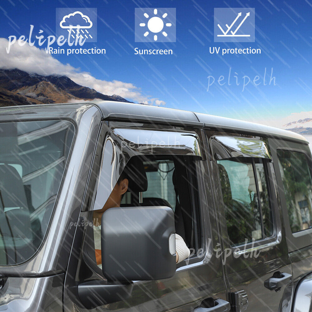 for Jeep for Wrangler JL 2018-2024 Window Wind Visors Sun Rain Guard Vent Deflectors