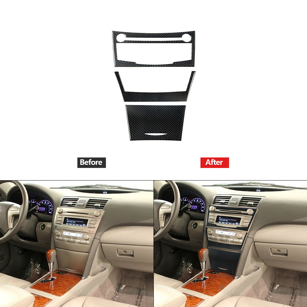 Carbon Fiber Center Display Decorative Cover Trim for Camry 2007-2011 v