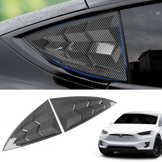 Carbon Fiber Rear Side Window Blinds Airflow Inlet for Tesla Model3