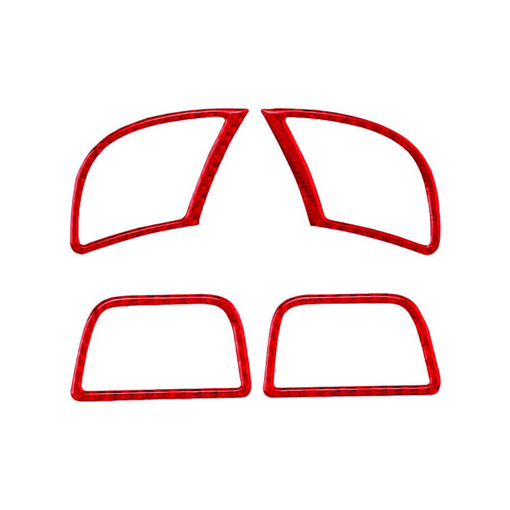 4Pcs Red Door Speakers Frame Trim Carbon Fiber Sticker for Audi for A4 S4 2005-2008