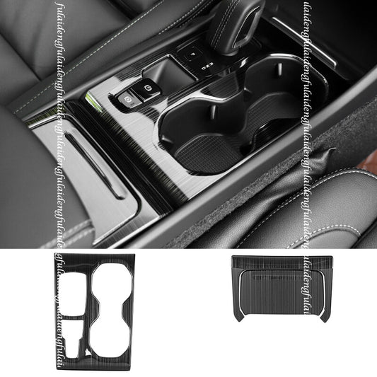 for Volvo XC40 2018-2024 Black titanium central console gear shift panel trim