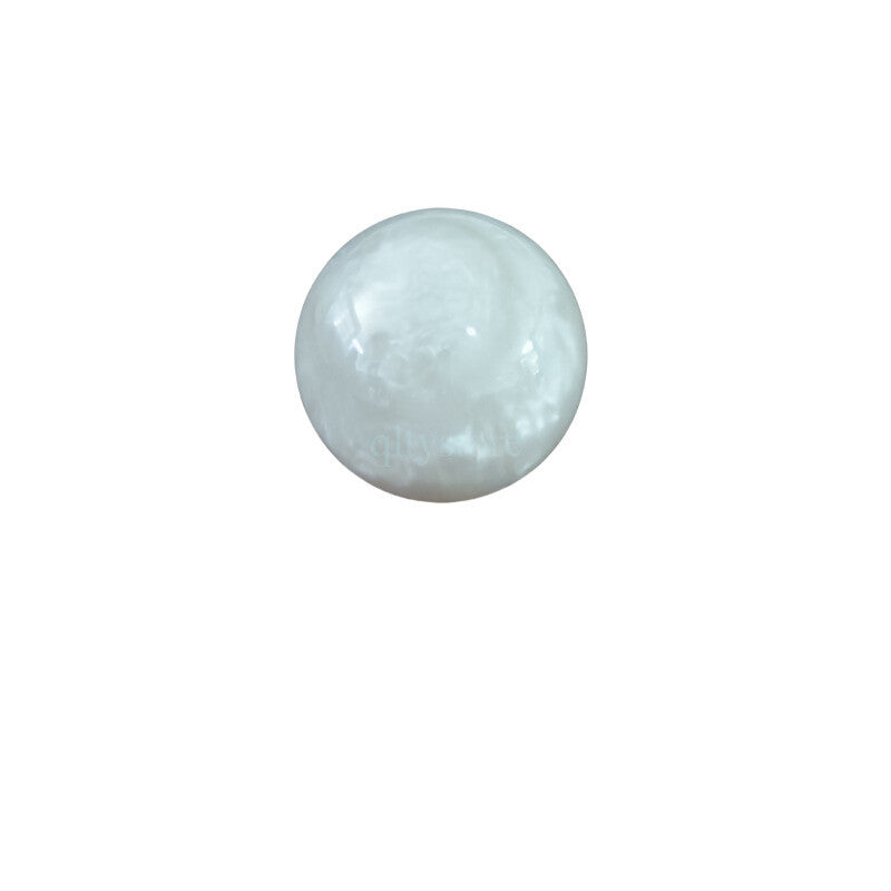 1* Marble Style Round Ball Shift Knob Gear Shifter Head with 3 Adapters White Q