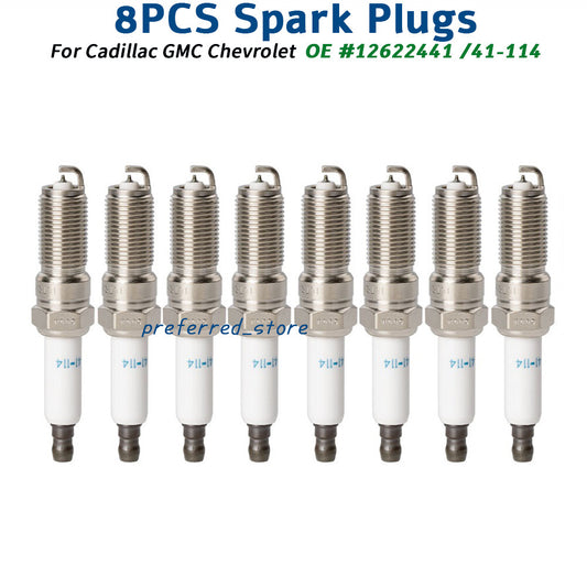 8-pack 41-114 spark plugs 12622441 suitable for Cadillac for Escalade , Gimsi, and for Yukon . v