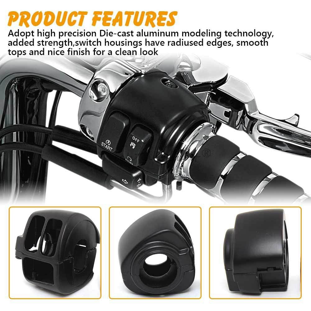 Handlebar Hand Control Switch Housing Cover Cap Black for Harley Sportster XL Q