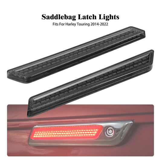 Saddlebag Latch w/ Smoke Lens LED Light for Harley Road Electra Glide 2014-2023