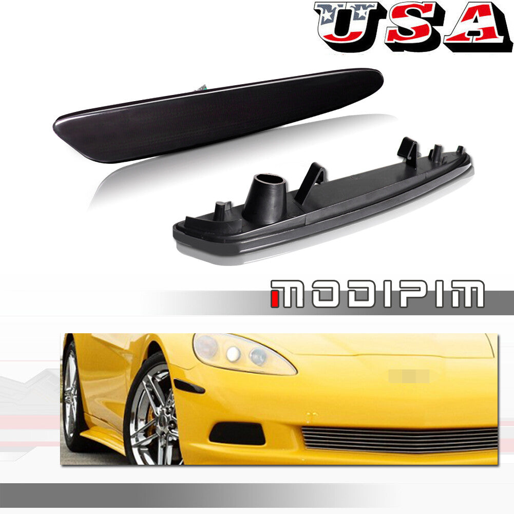 Smoked front marker light housing suitable for Corvette C6 2005-2013- v