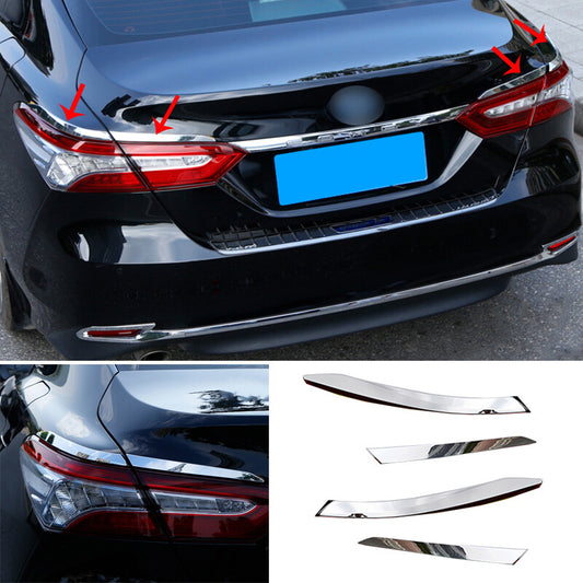 for Toyota for Camry 2018-2023 Chrome ABS Rear Tail Light Molding Strip Trim Kit 4x