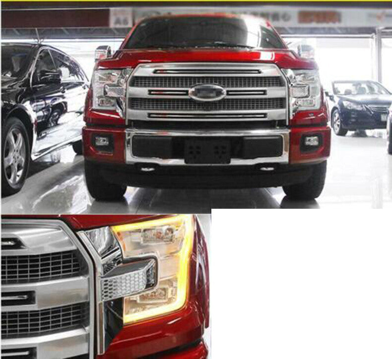 for Ford F150 F-150 2015-2020 Chrome Front Headlight Lamp Strip Cover Trim Decor