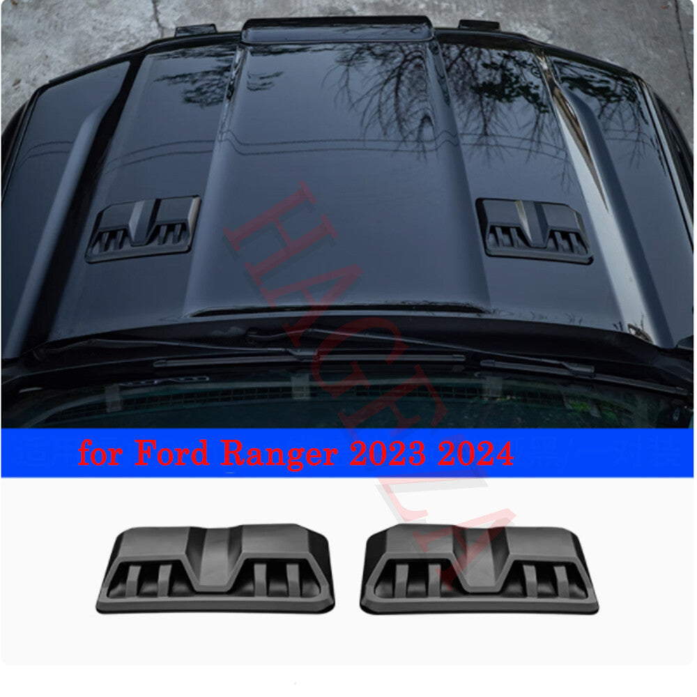 for Ford Ranger 2023-2024 Auto Hood Engine Air Vent Outlet Cover Trim Matte Blac