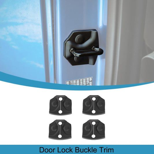Black ABS Door Lock Buckle Cover Trim Cap Guard Antirust for Ford F150 2015-2020