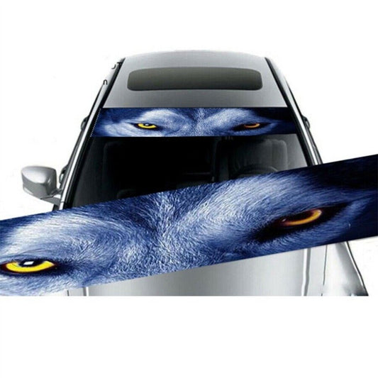 Vinyl WOLF EYES 3D Sunshade Decals For Car Front Windshield Sticker Decoration n