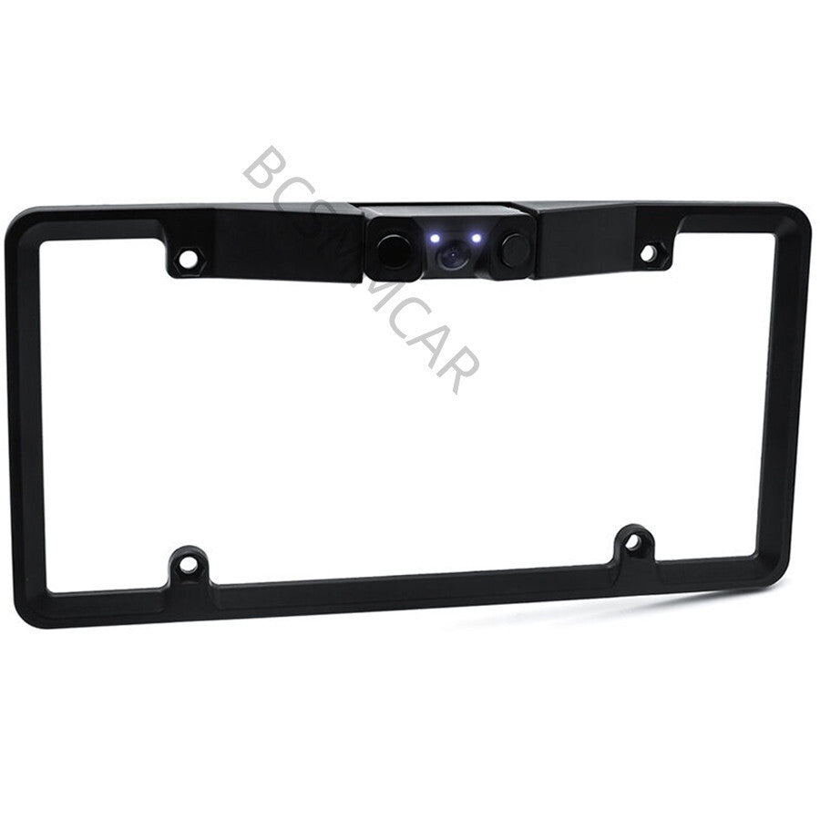 Car Radar Reverse Rear View Camera Frame Backup License Plate Parking Sensor