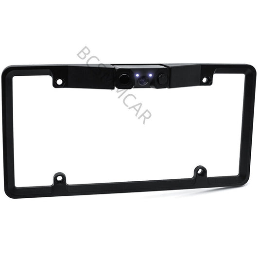 Car Radar Reverse Rear View Camera Frame Backup License Plate Parking Sensor