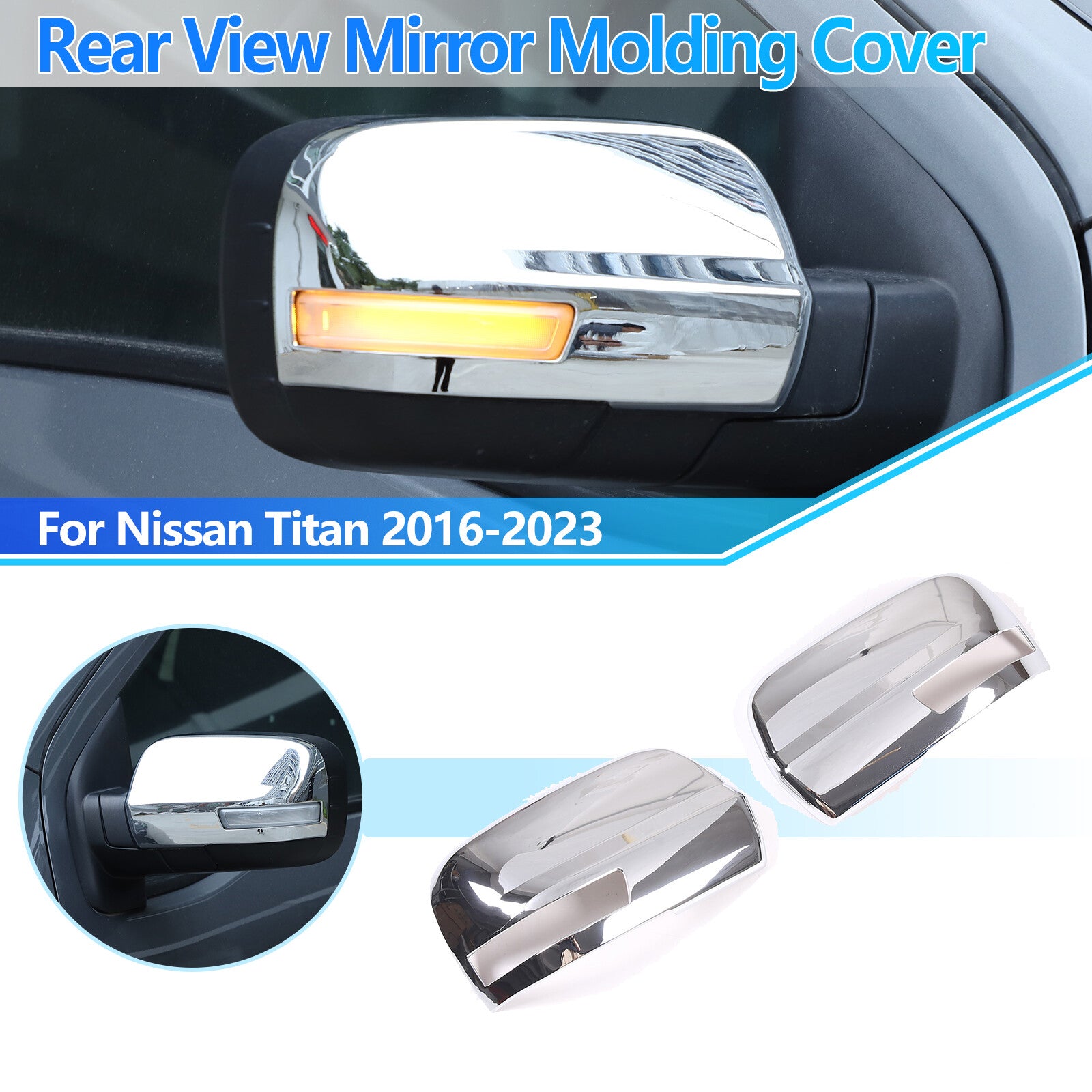 Silver exterior mirror cap trim kit for Titan 2016 - 2023 - n