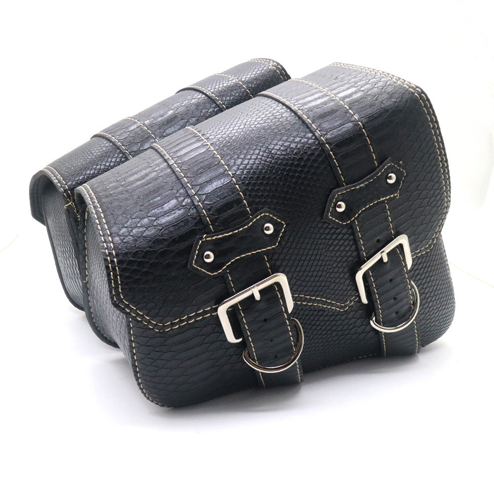 New Saddlebags PU Crocodile Leather Pouch Bag for Harley Sportster XL 883 1200 Q