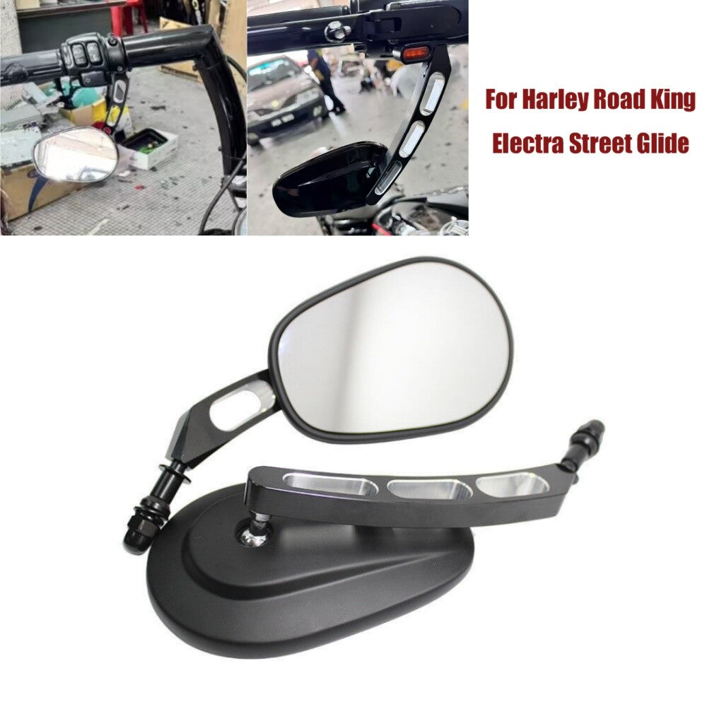 Black Rear View Side Mirrors for Harley Touring Sportster 1200 883 Dyna Softail