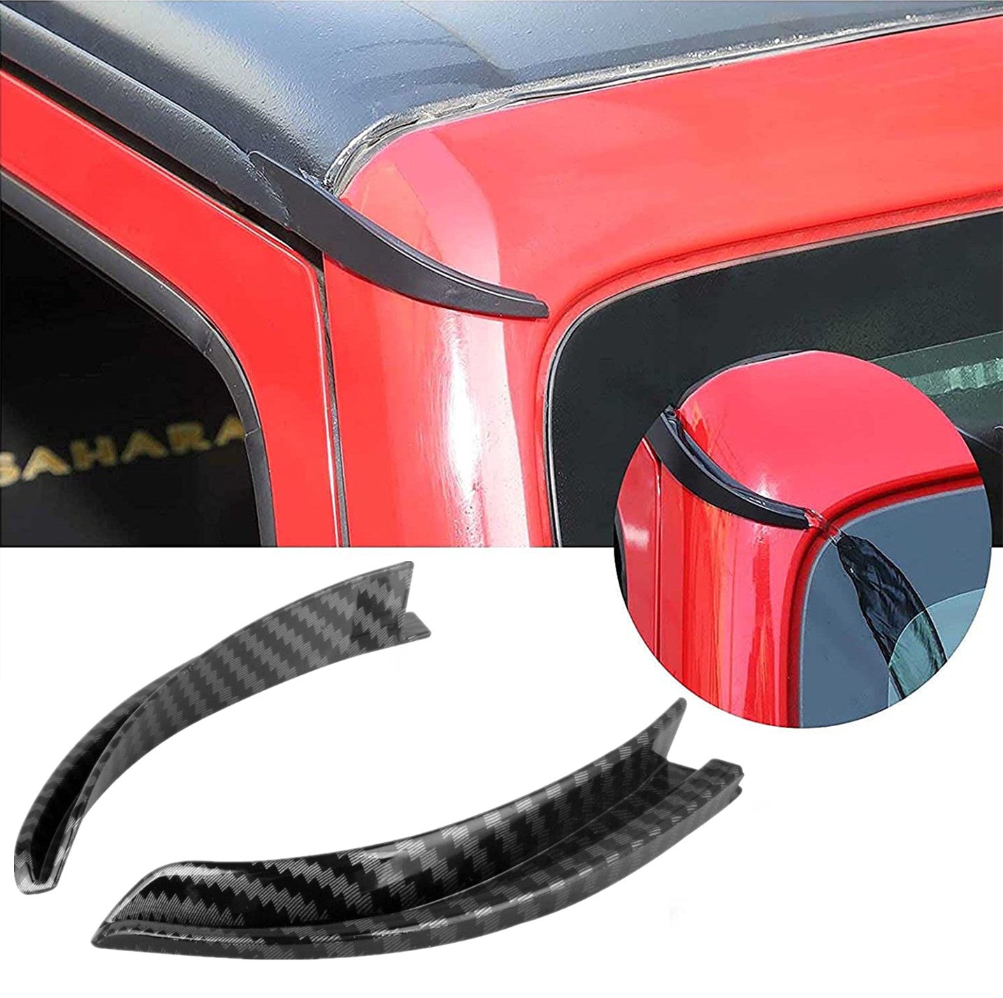 2pcs for Jeep for Wrangler JL Gladiator JT Roof Hard Top Water Rain Gutter Extension