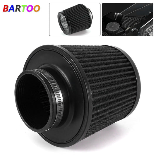 Black 3 76mm High Flow Inlet Cold Air Intake Cone Replacement Dry Air Filter Q