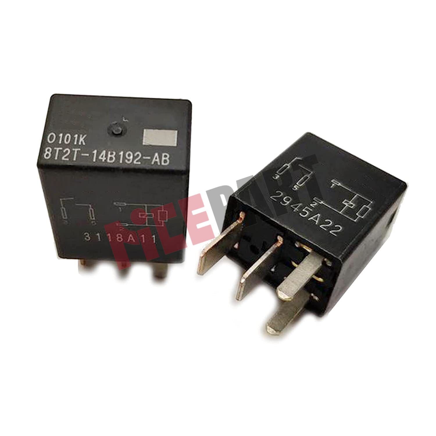 4-pack 8T2T-14B192-AB 4-pin AC relay for motors, compatible with F150, F250, F350, and F450.