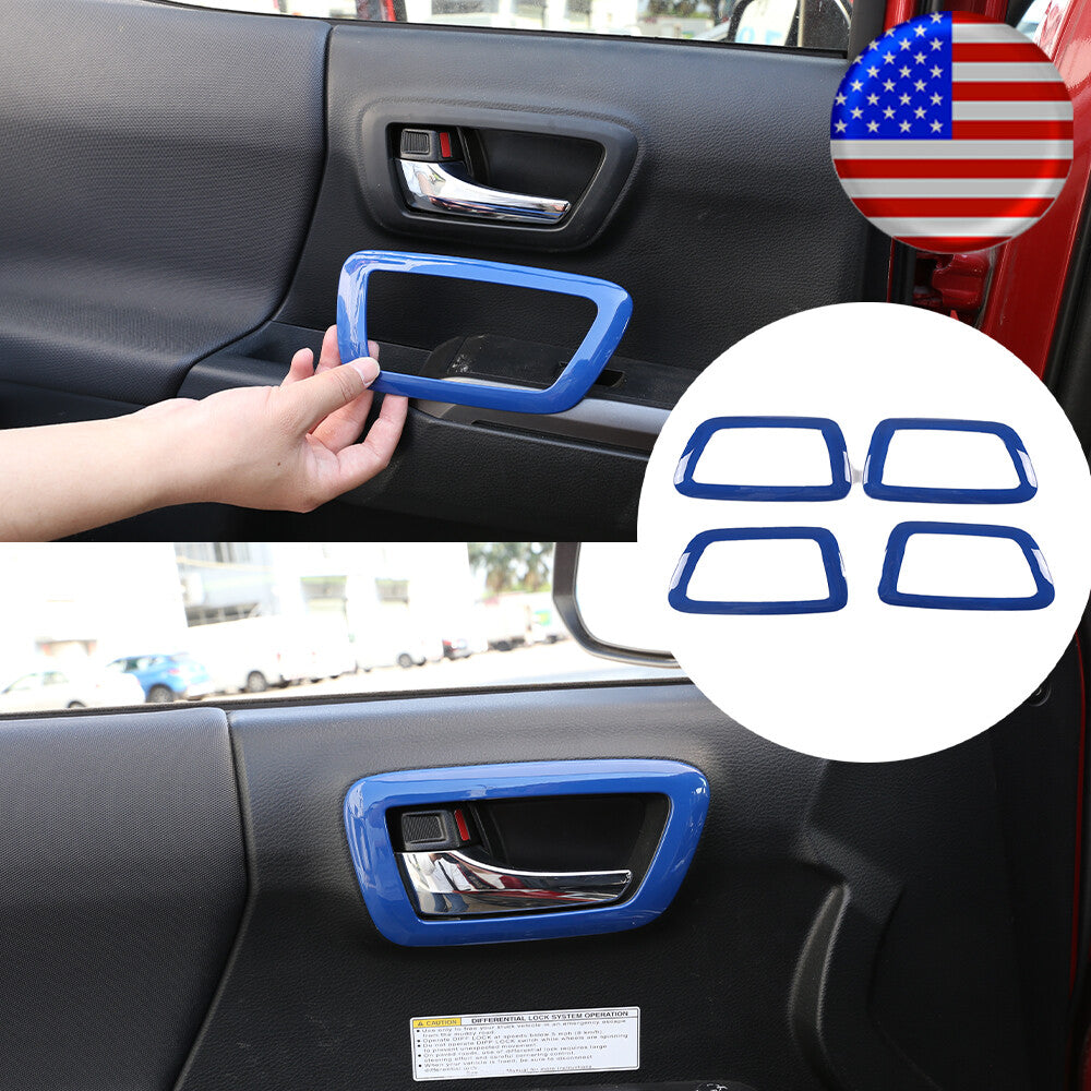 Red Interior Interior 4 Door Handle Bowl Holder Trim for Tacoma 2016 - 2022- v