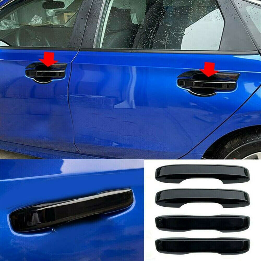 8X for Honda for Civic 22-2024 ABS Glossy Black Car Door Handle+Door Bowl Trim Cover