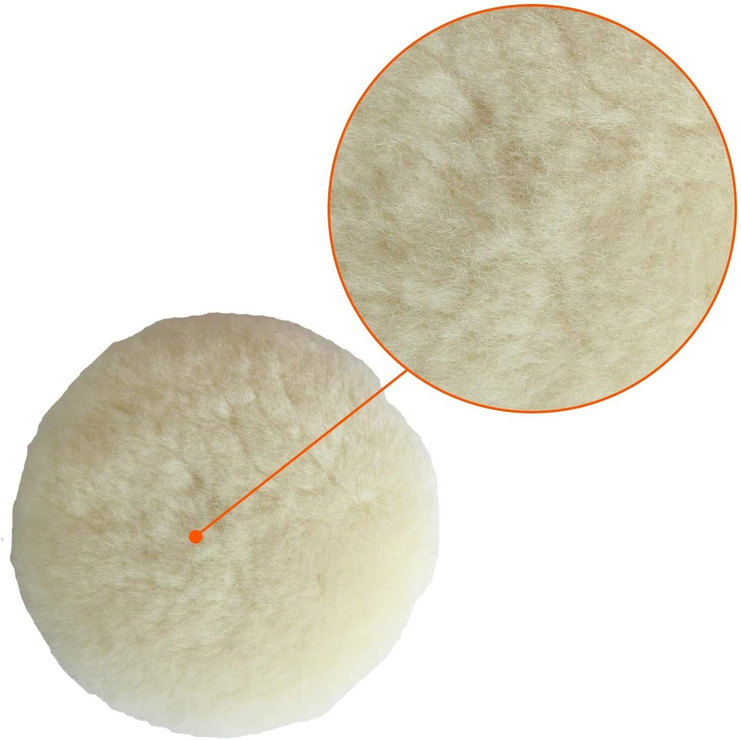 Polishing Pad Kit, 7-inch 100% Wool Hook and Loop Handle for Cutting, etc.