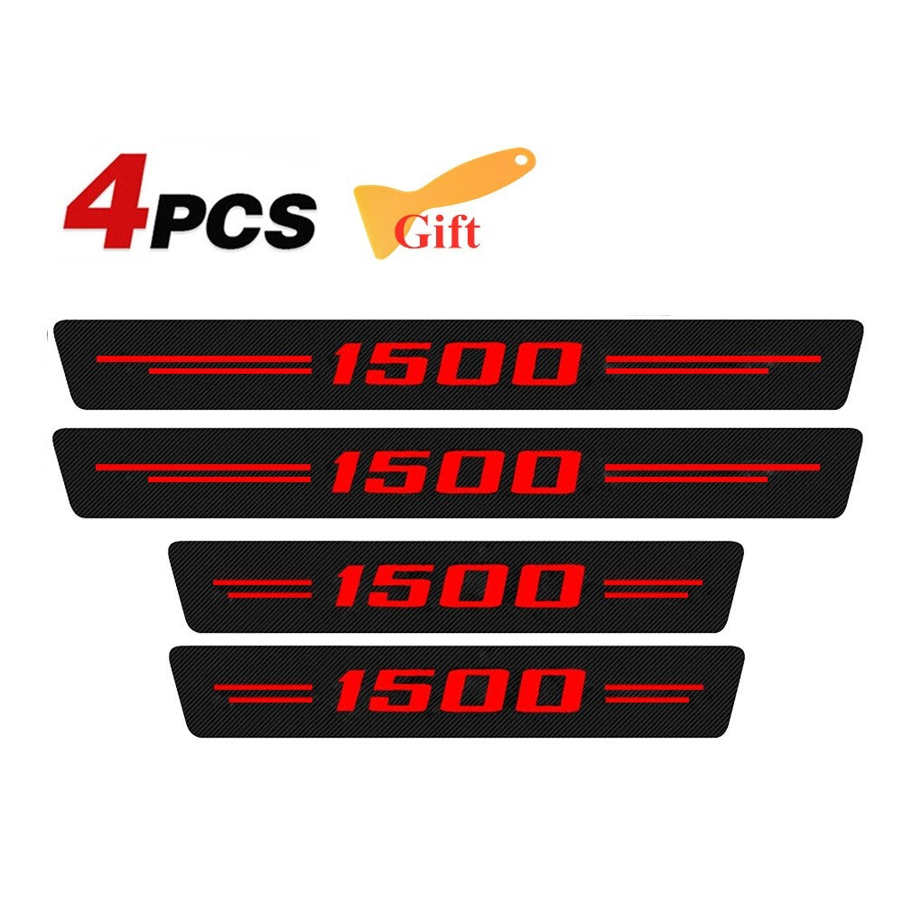 4x For Silverado 1500 Cab Accessory Red Letters Door Sill Plate Cover Protector